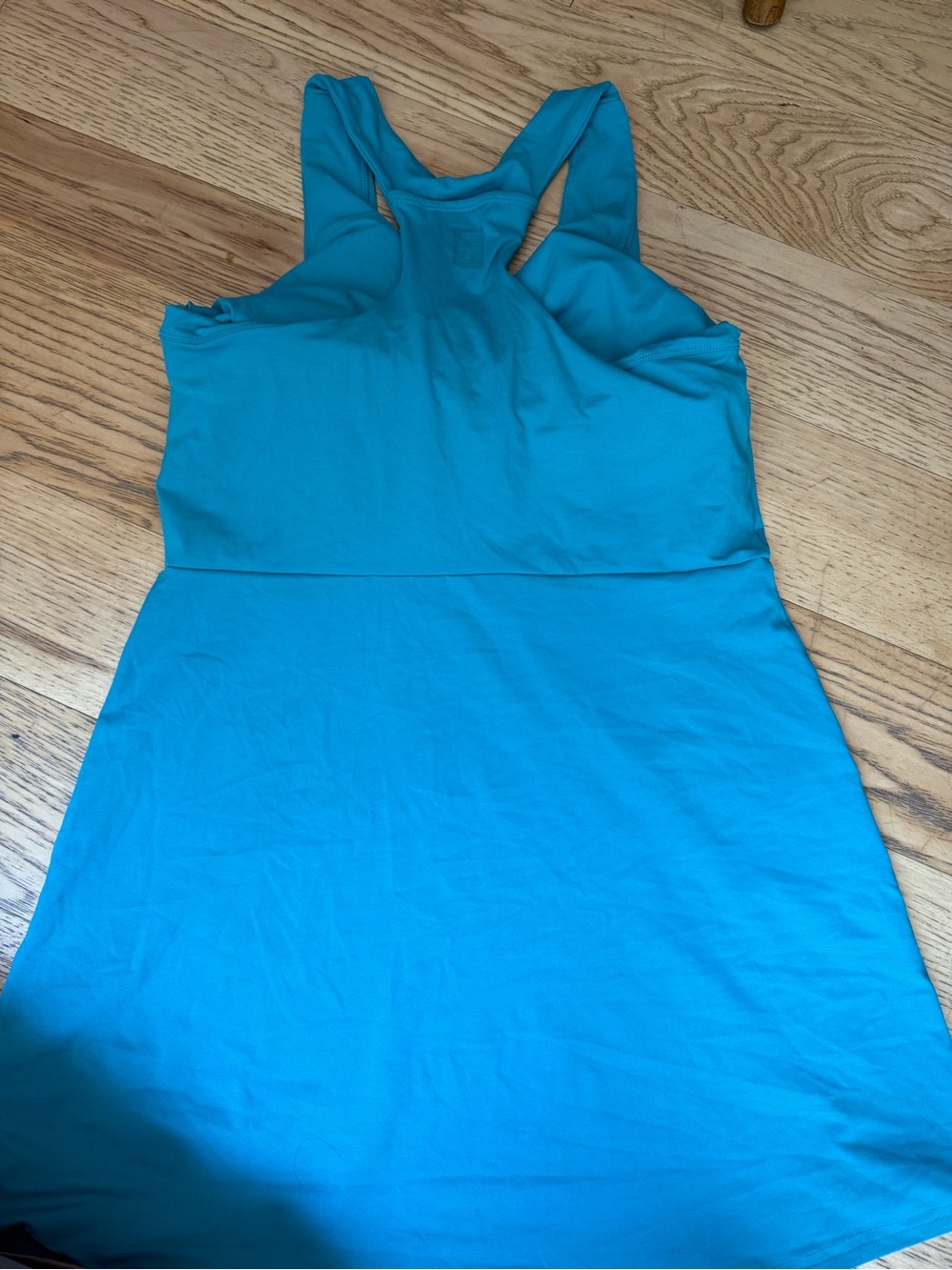 Fabletics Teal Blue Racerback Midi Dress - Picture 2 of 4
